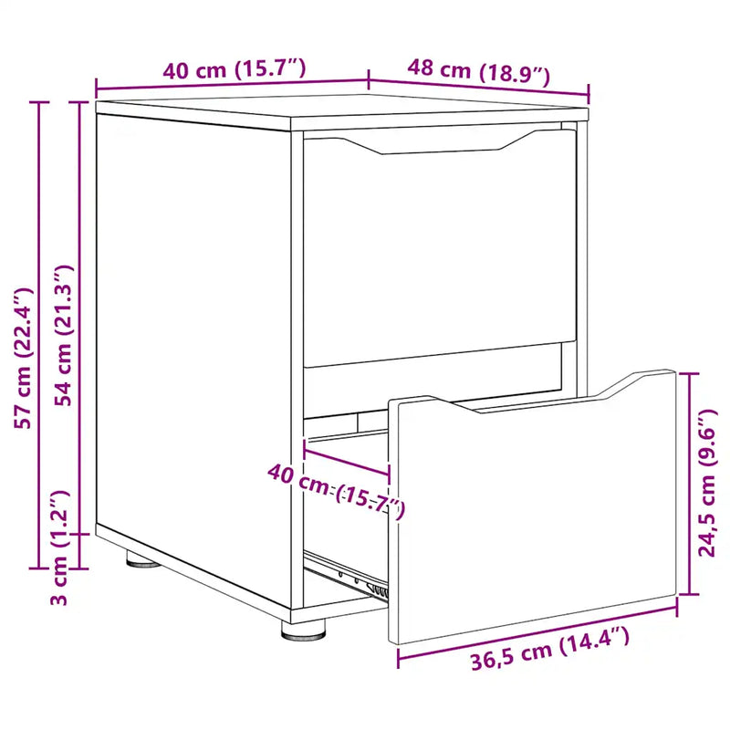 Storage Cabinet 40 x 48 x 57 cm Engineered Wood