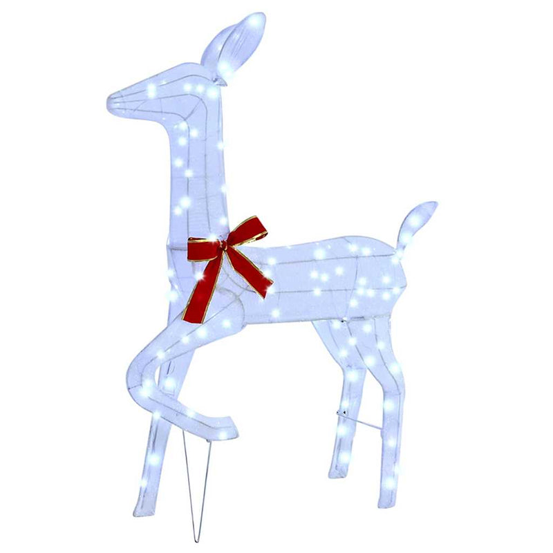 vidaXL Reindeer Family 3 pcs Cold white 68 x 26 x 127 cm Fabric