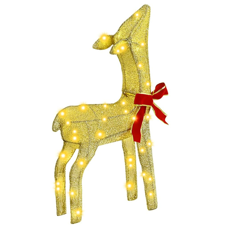 vidaXL Reindeer Family 3 pcs Warm white 68 x 26 x 127 cm Fabric