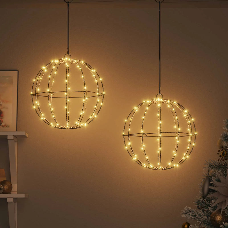 Ball 2 pcs Warm white 30 x 30 x 32 cm Metal 192 LEDs