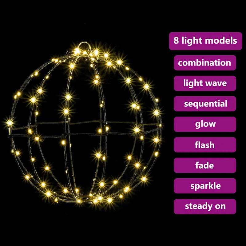 Ball 2 pcs Warm white 30 x 30 x 32 cm Metal 192 LEDs