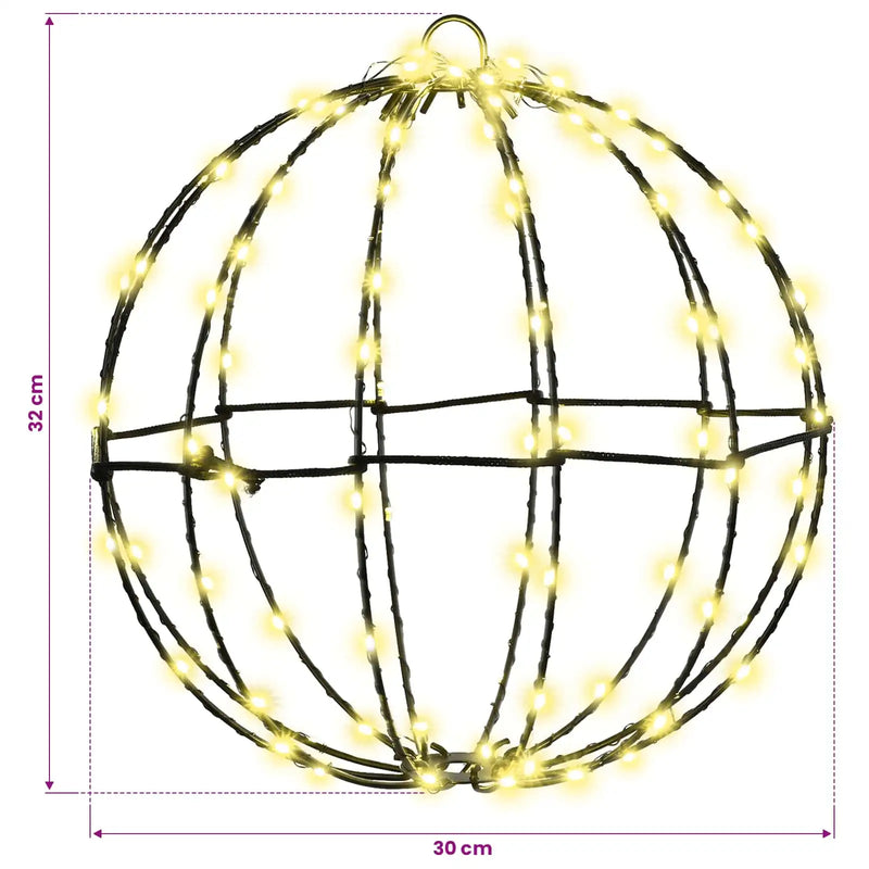Ball 2 pcs Warm white 30 x 30 x 32 cm Metal 192 LEDs
