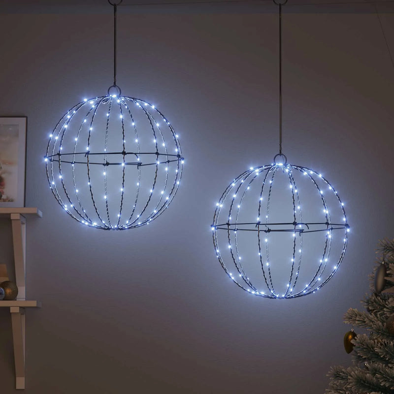 Ball 2 pcs Cold white 40 x 40 x 42 cm Metal 192 LEDs