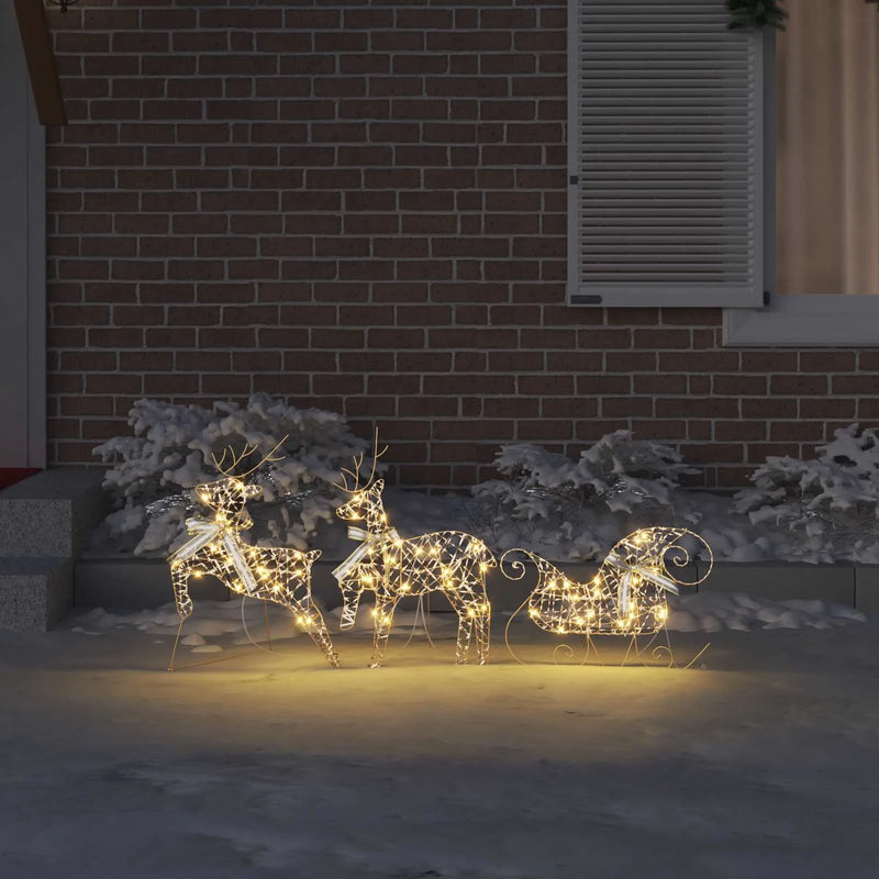 LED Reindeers 3 pcs 60 LEDs Warm White 44.5 x 18 x 66 cm PET
