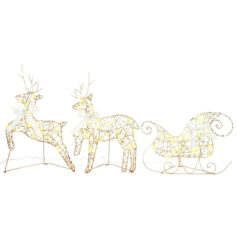 LED Reindeers 3 pcs 60 LEDs Warm White 44.5 x 18 x 66 cm PET