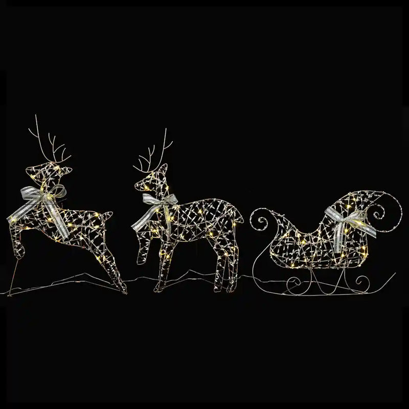 LED Reindeers 3 pcs 60 LEDs Warm White 44.5 x 18 x 66 cm PET