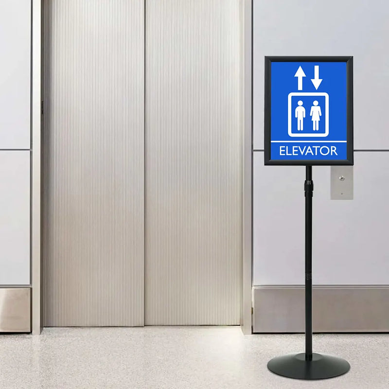 Pedestal Poster Stand A3 PVC and Steel Black