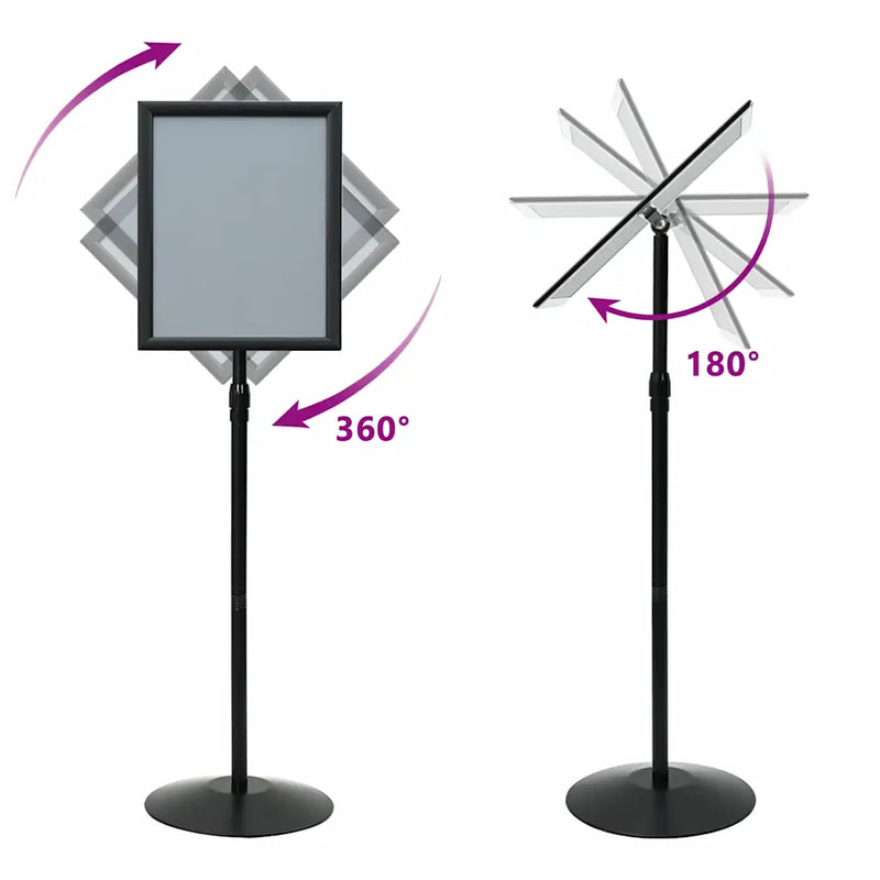 Pedestal Poster Stand A3 PVC and Steel Black