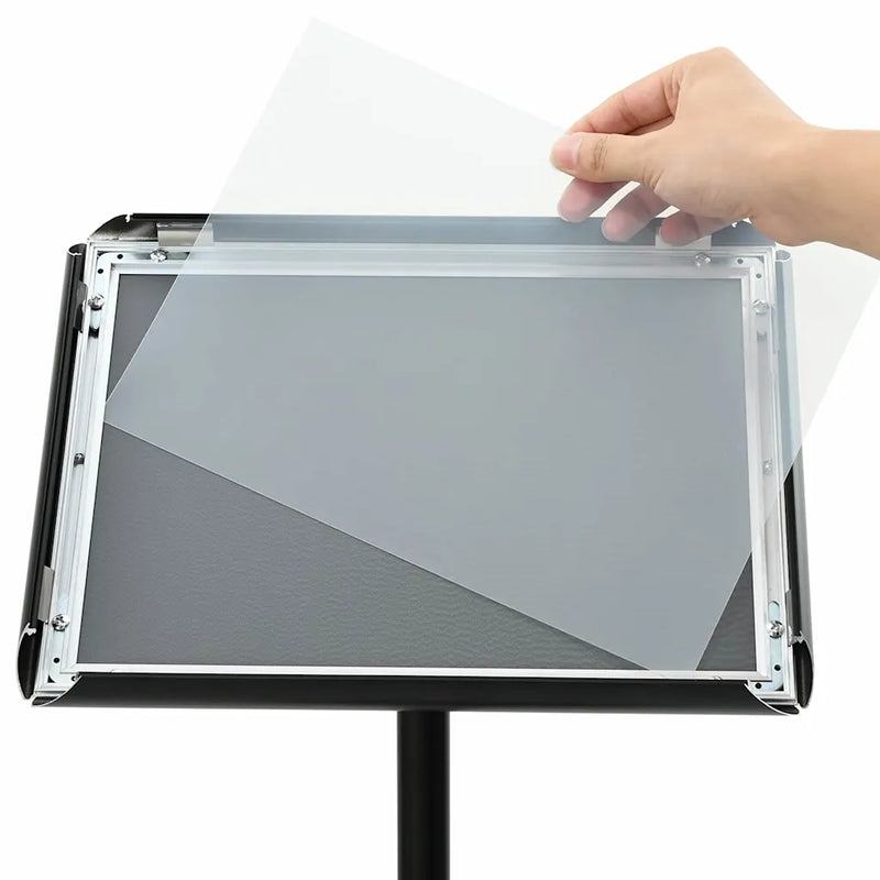 Pedestal Poster Stand A3 PVC and Steel Black