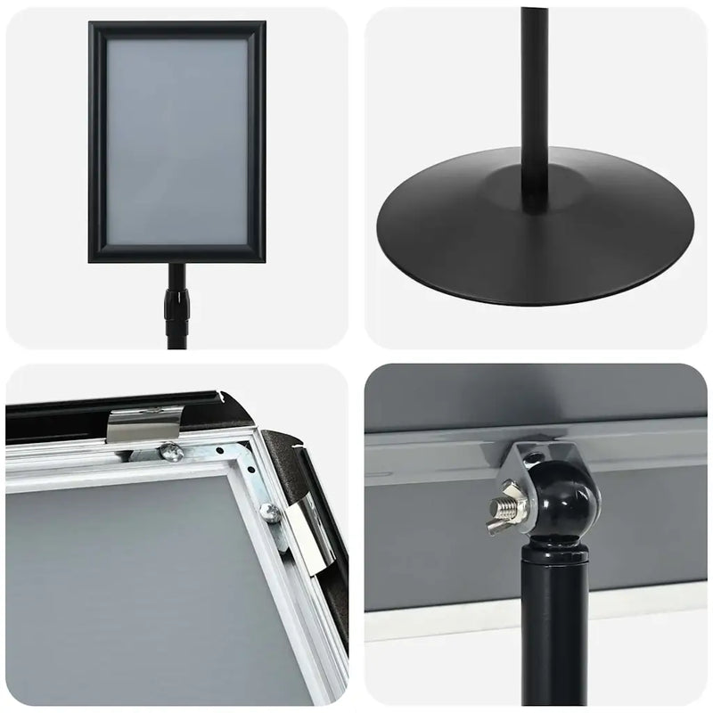 Pedestal Poster Stand A4 PVC and Steel Black