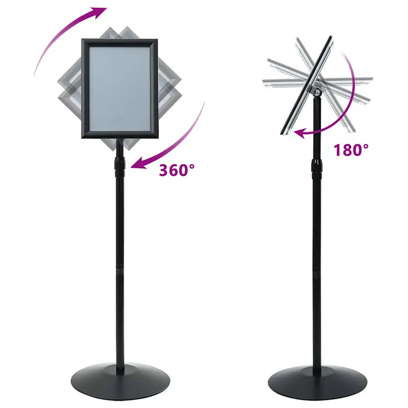 Pedestal Poster Stand A4 PVC and Steel Black