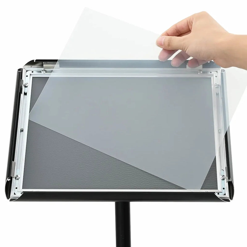 Pedestal Poster Stand A4 PVC and Steel Black