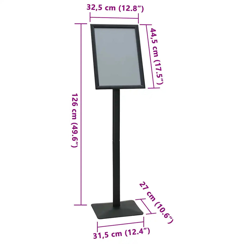 Pedestal Poster Stand A3 Cast Iron Black