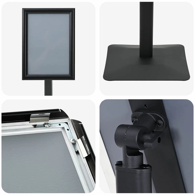 Pedestal Poster Stand A4 Cast Iron Black