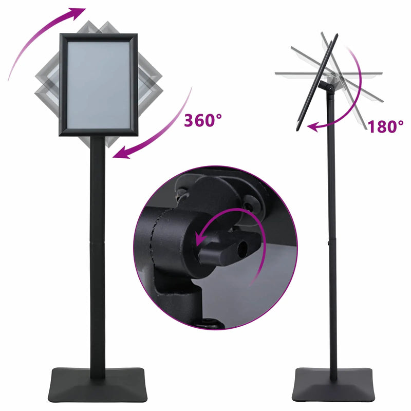 Pedestal Poster Stand A4 Cast Iron Black