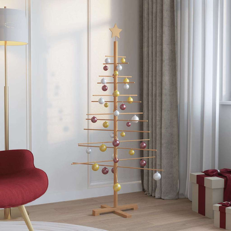 vidaXL Wooden Christmas Tree with Stand Brown 150 cm Bamboo
