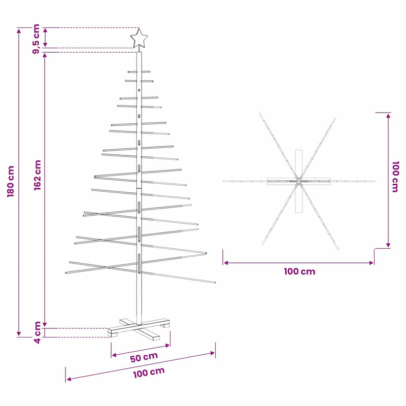 Wooden Christmas Tree KOTKA 180 cm Bamboo and solid pine wood