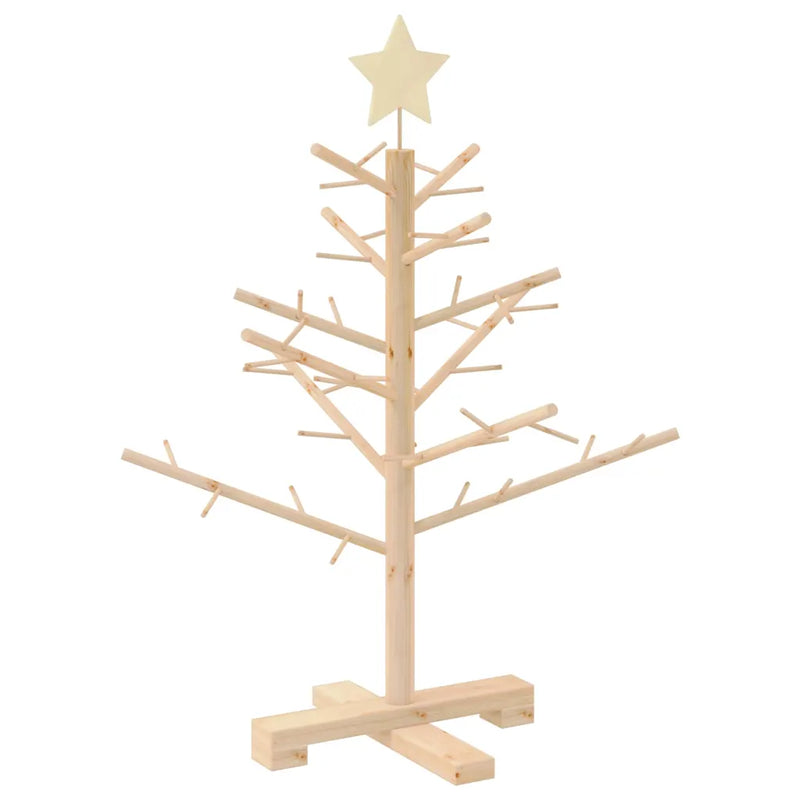 Wooden Christmas Tree with Stand Natural 75 cm Solid pine wood