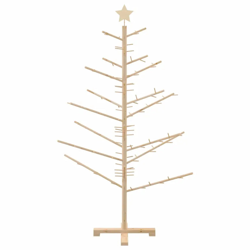 Wooden Christmas Tree with Stand Natural 150 cm Solid pine wood