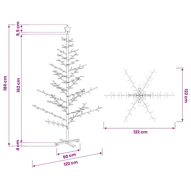Wooden Christmas Tree KOTKA 180 cm Bamboo and solid pine wood