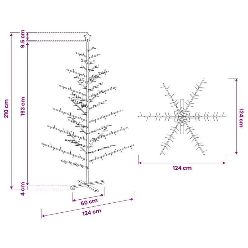 Wooden Christmas Tree KOTKA 210 cm Bamboo and solid pine wood