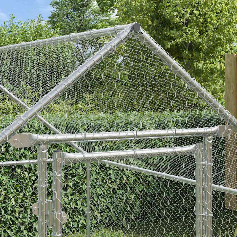 vidaXL Chicken Cage Silver 200x170x177cm Galvanised Steel