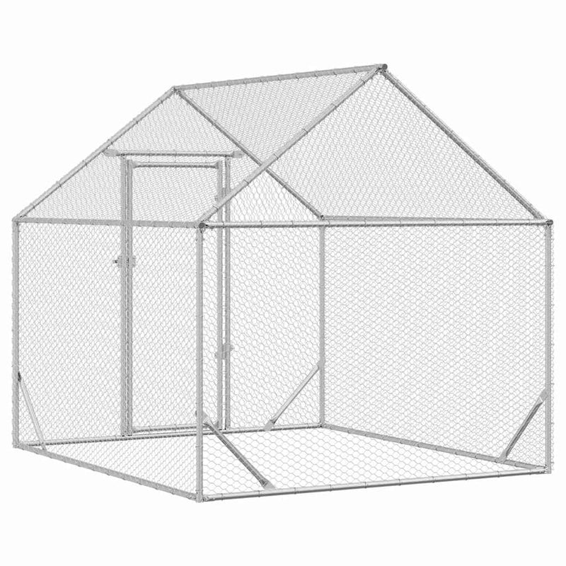 vidaXL Chicken Cage Silver 200x170x177cm Galvanised Steel