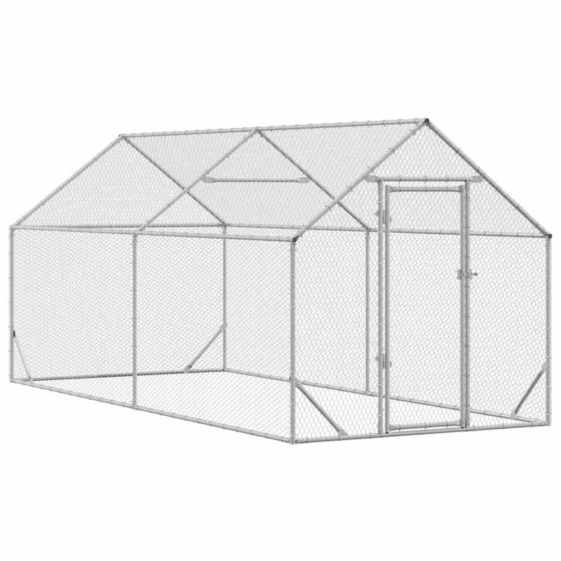 vidaXL Chicken Cage Silver 400x170x177cm Galvanised Steel