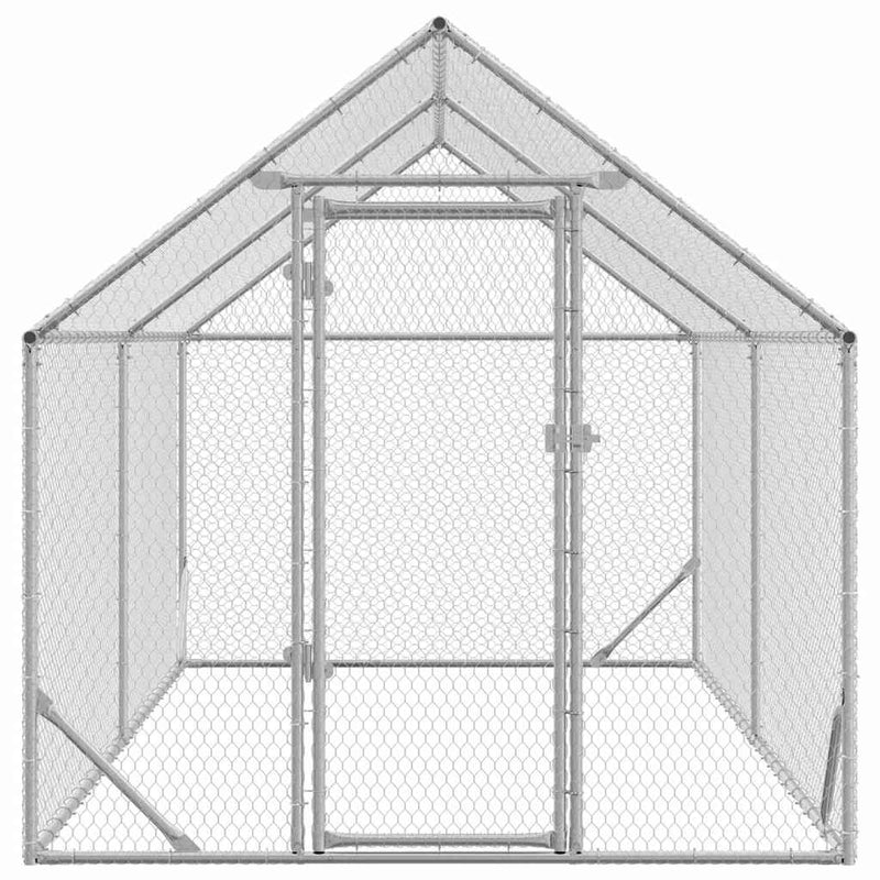 vidaXL Chicken Cage Silver 400x170x177cm Galvanised Steel