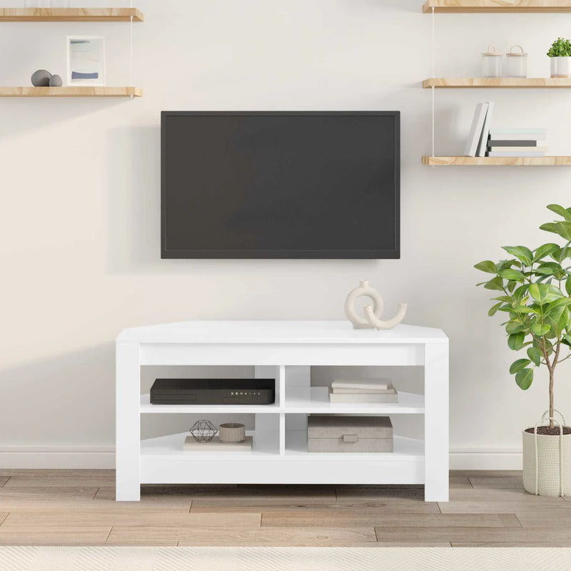 CornerTVCabinet 102 x 40,5 x 45 cm White Engineered Wood
