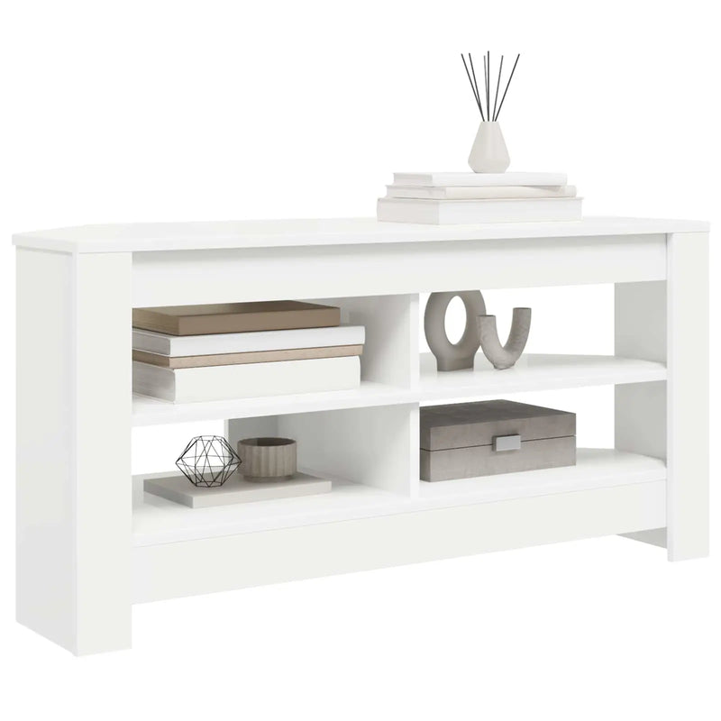 CornerTVCabinet 102 x 40,5 x 45 cm White Engineered Wood
