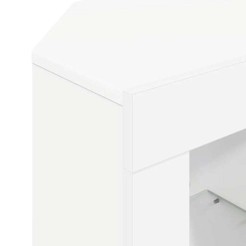 Corner LED TV Cabinet 100 x 40 x 50 cm White Engineered Wood