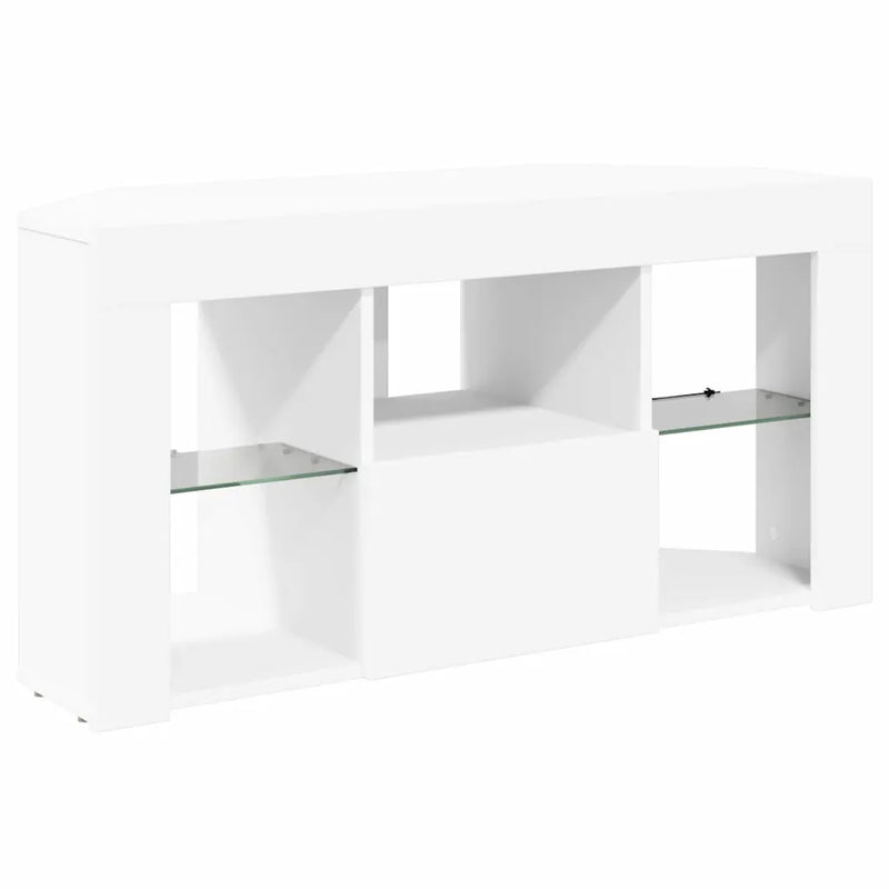 Corner LED TV Cabinet 100 x 40 x 50 cm White Engineered Wood