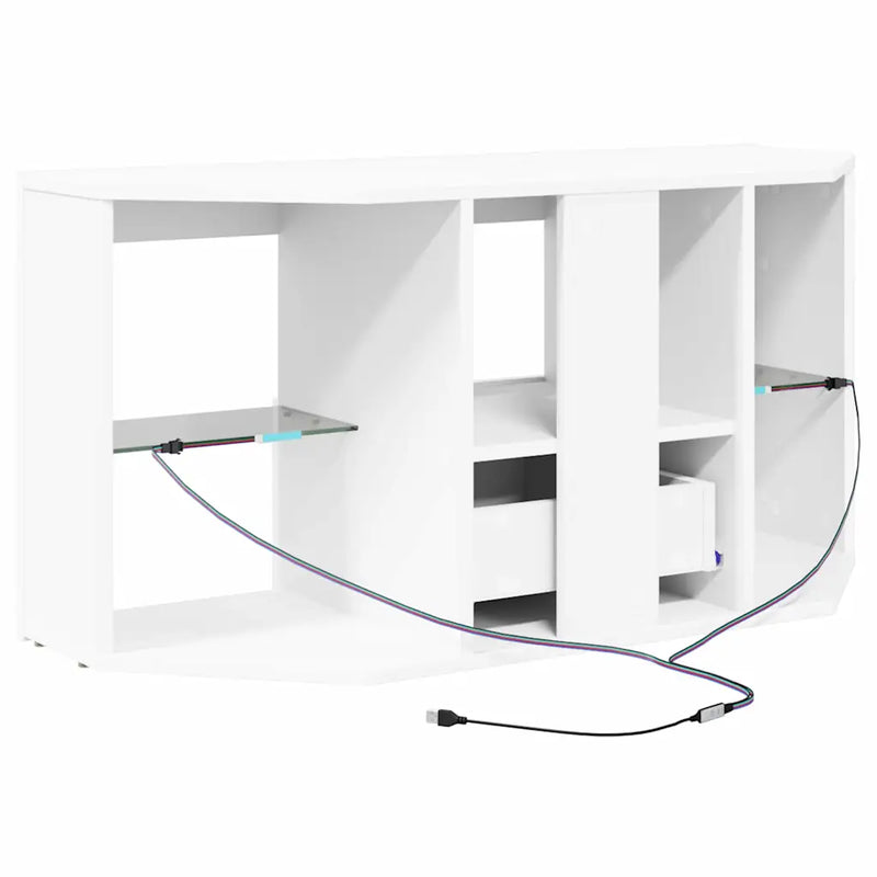 Corner LED TV Cabinet 100 x 40 x 50 cm White Engineered Wood
