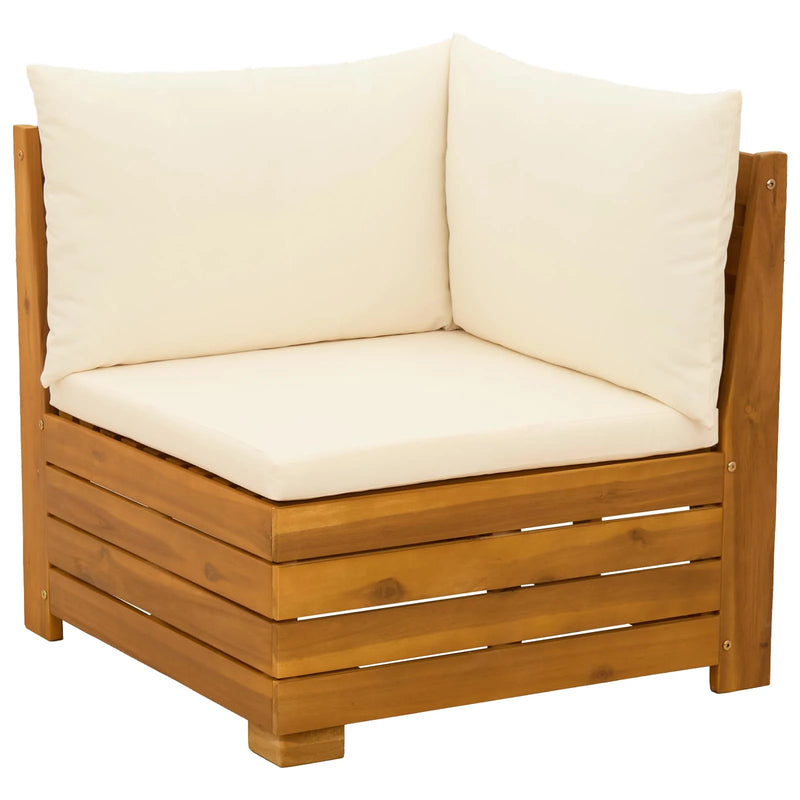 Outdoor Sofa Set with Cushion 6 Piece Brown Solid Acacia Wood