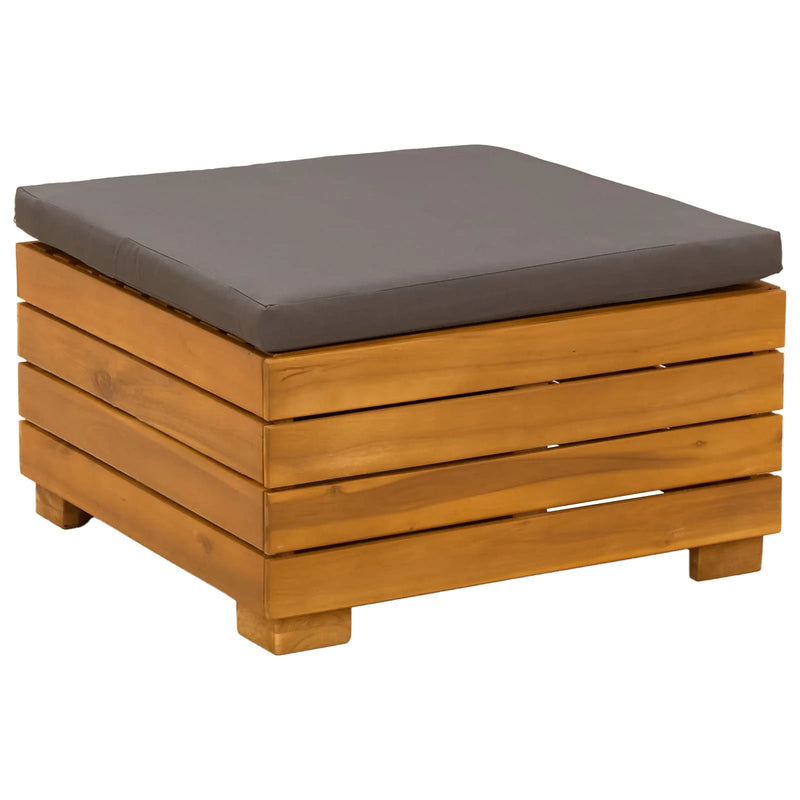 Outdoor Sofa Set with Cushion 3 Piece Brown Solid Acacia Wood