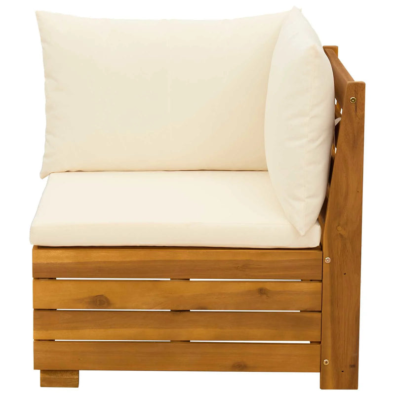 Garden Sofa Corner Solid Acacia Wood Brown