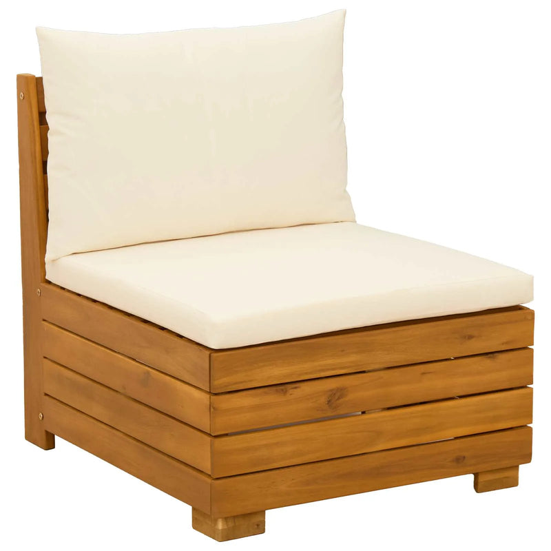 Garden Middle Sofa Solid Acacia Wood Brown