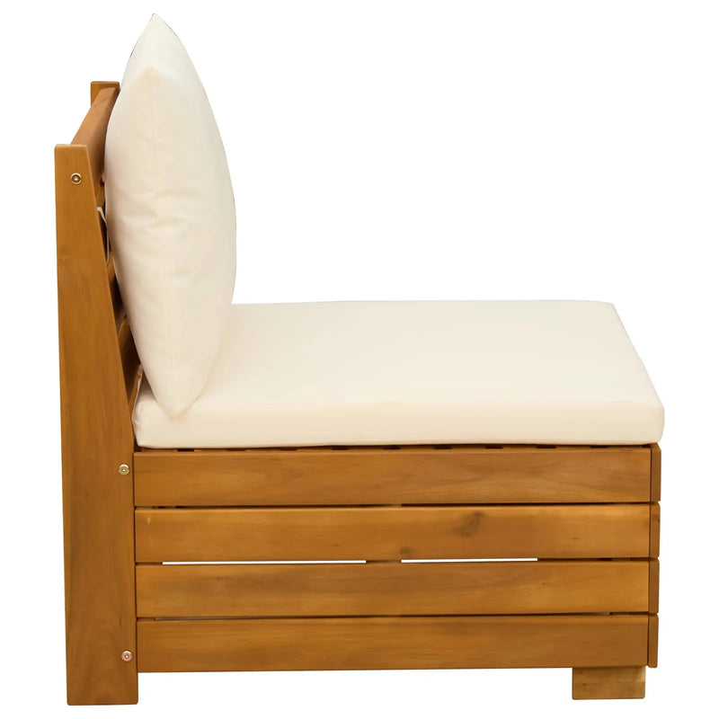 Garden Middle Sofa Solid Acacia Wood Brown