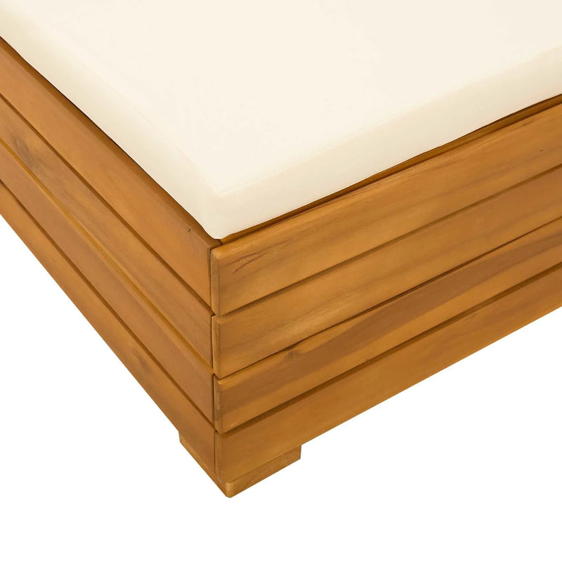 Garden Footstool Solid Acacia Wood Brown