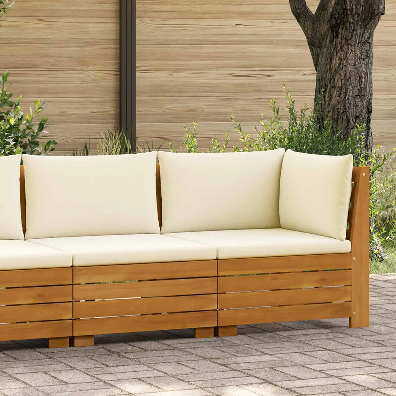 Garden Lounge Set with Cushion 2 Piece Brown Solid Acacia Wood