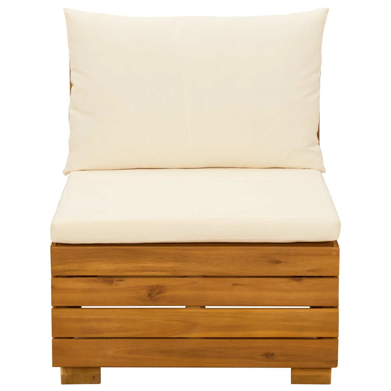 Garden Lounge Set with Cushion 2 Piece Brown Solid Acacia Wood