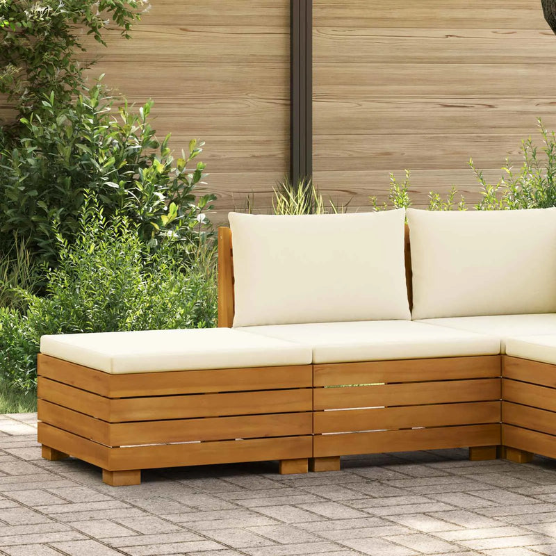 Garden Lounge Set with Cushion 2 Piece Brown Solid Acacia Wood