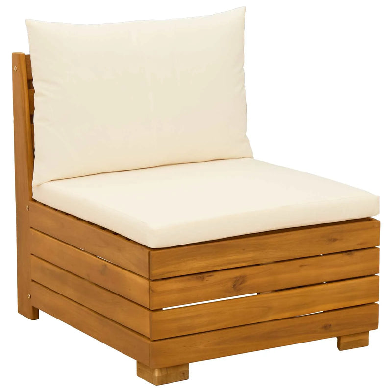 Garden Lounge Set with Cushion 2 Piece Brown Solid Acacia Wood