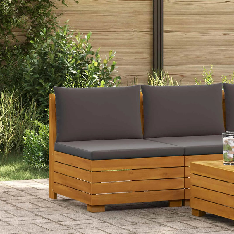 Garden Middle Sofa Solid Acacia Wood Brown