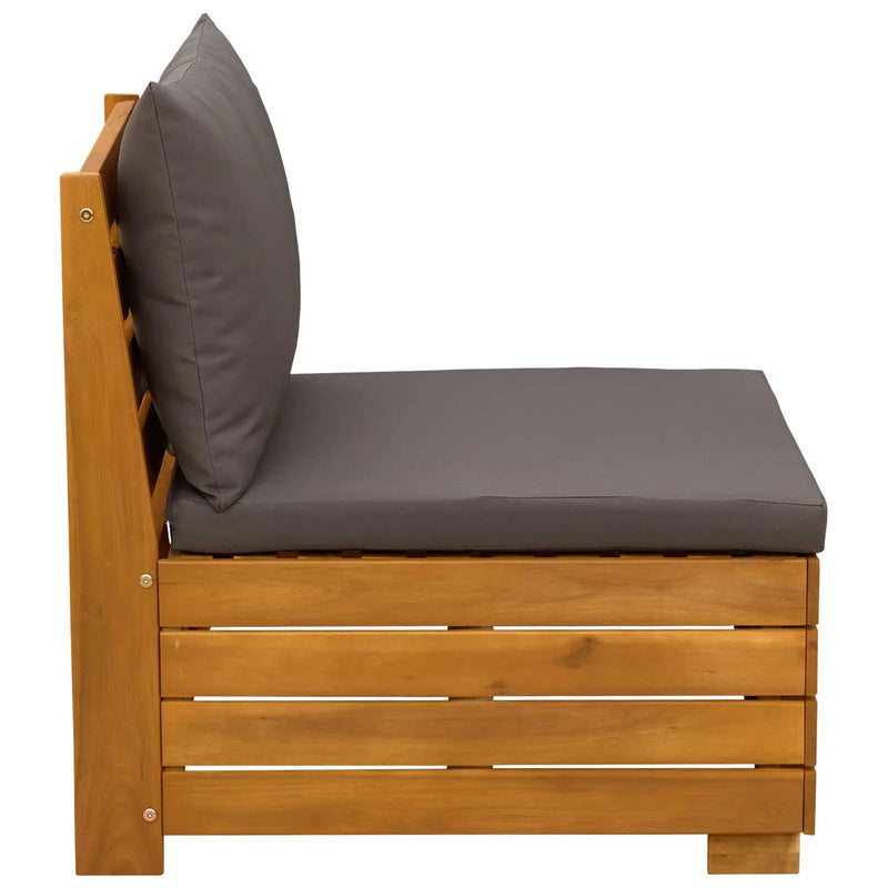 Garden Middle Sofa Solid Acacia Wood Brown