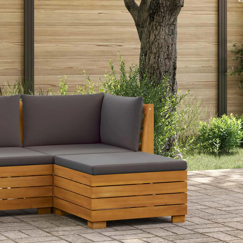 Garden Footstool Solid Acacia Wood Brown