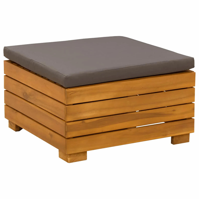 Garden Footstool Solid Acacia Wood Brown