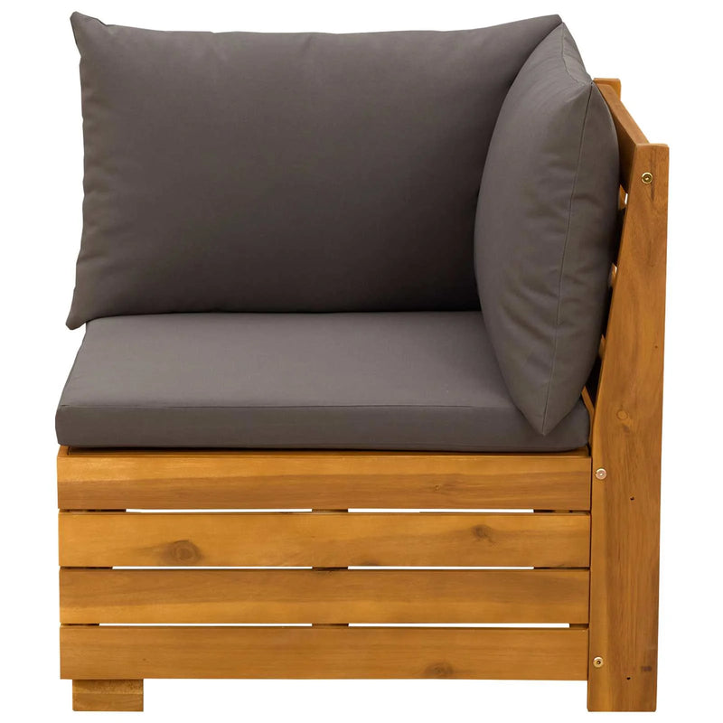 2 Piece Garden Lounge Set Solid Acacia Wood Brown