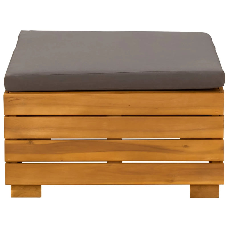 Garden Lounge Set with Cushion 2 Piece Brown Solid Acacia Wood